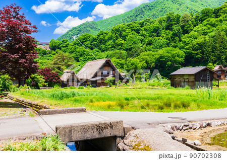 日本の原風景　世界遺産　白川郷 90702308