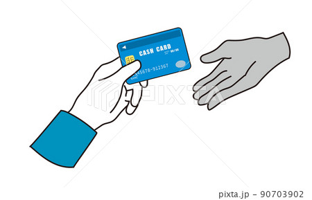 犯罪者にキャッシュカードを渡す手元 90703902