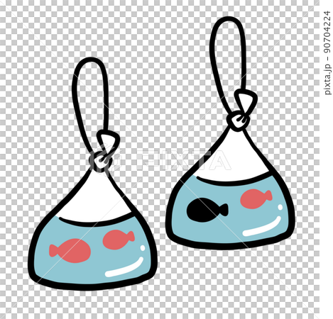 金魚すくいのイラスト素材 2つセット 金魚すくいのイラスト素材 2つセット 90704224