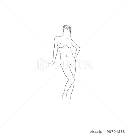 Line smooth of beautiful woman on white background Line smooth of beautiful woman on white background 90704838