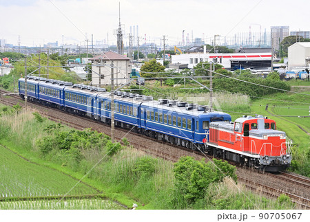 総武本線　袖ヶ浦ー巌根　JR東日本　DE10-1697（ぐんま）＋12系（ぐんま）　試運転 90705067
