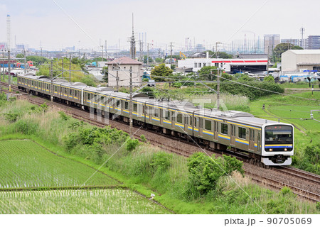 総武本線 袖ヶ浦ー巌根 JR東日本 209系3100番台 C438編成(幕張) 総武本線 袖ヶ浦ー巌根 JR東日本 209系3100番台 C438編成(幕張) 90705069