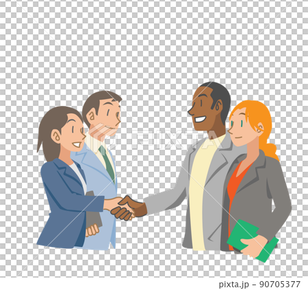 Japanese businessman shaking hands with a foreign partner 90705377