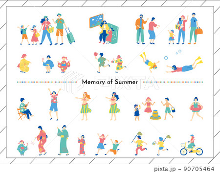 夏休みの思い出　イラスト素材集 90705464