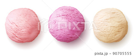 Ice cream ball realistic vector, scoop sundae 90705555