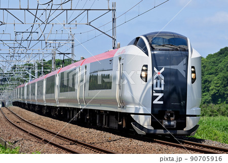 総武本線　佐倉ー物井　JR東日本　E259系　Ne018編成（鎌倉）　成田エクスプレス 90705916