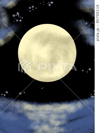お月様と雲のイラスト素材 [90706516] - PIXTA
