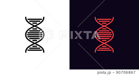 Outline DNA icon, with editable stroke. Linear DNA helix, gene pictogram. DNA spiral and structure Outline DNA icon, with editable stroke. Linear DNA helix, gene pictogram. DNA spiral and structure 90706867