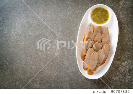 fried fish cake or fish ball fried fish cake or fish ball 90707386