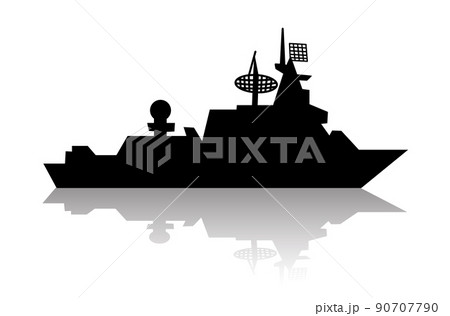 russian warship silhouette isolated on white 90707790