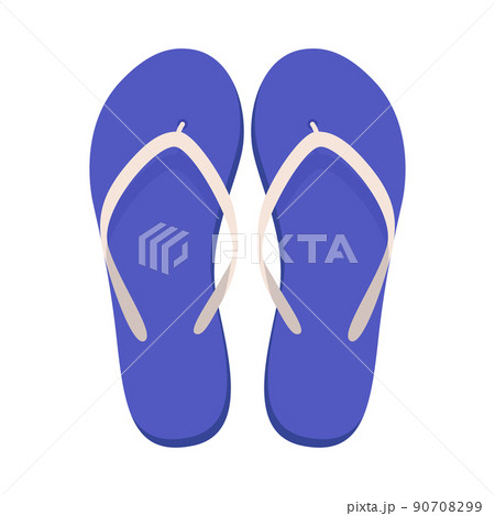 Pair of beach slippers. Summer flip flops. Flat vector illustration Pair of beach slippers. Summer flip flops. Flat vector illustration 90708299