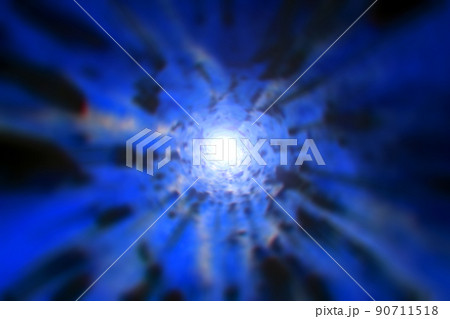 宇宙空間のワープをイメージした背景素材（ワームホール のイメージ） 90711518