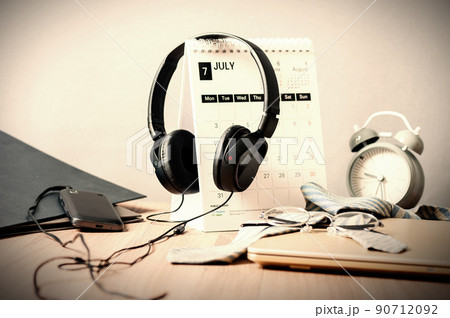 isolated black headphone 90712092