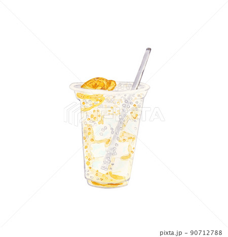 ポストカードプリント 手描きイラスト《レモネード》水彩画 オリジナル