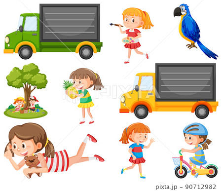 Set of different cute kids and objects Set of different cute kids and objects 90712982