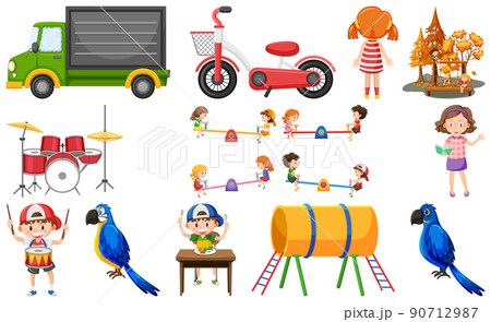 Set of cute kids and objects Set of cute kids and objects 90712987