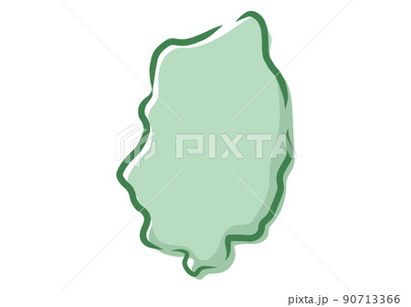 手描き風の岩手県 90713366