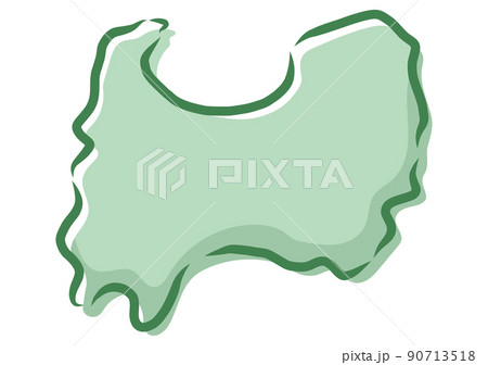 手描き風の富山県 90713518