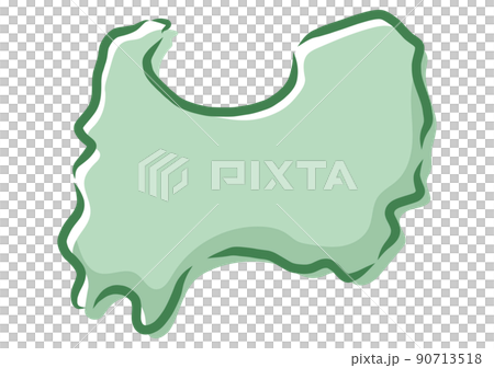 手描き風の富山県 90713518