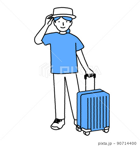 旅行する女性 イラスト素材 旅行する女性 イラスト素材 90714400