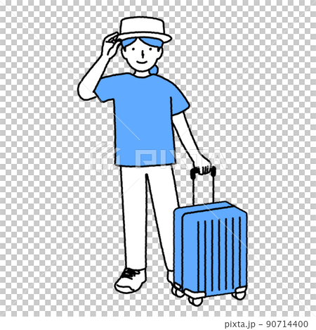 旅行する女性 イラスト素材 旅行する女性 イラスト素材 90714400