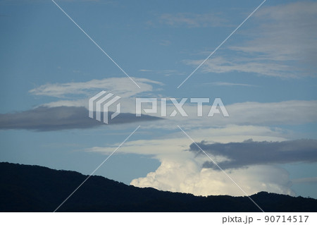 積乱雲と山・望遠・夏・210818PM 積乱雲と山・望遠・夏・210818PM 90714517