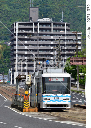 市街地を走る広島電鉄 市街地を走る広島電鉄 90714570