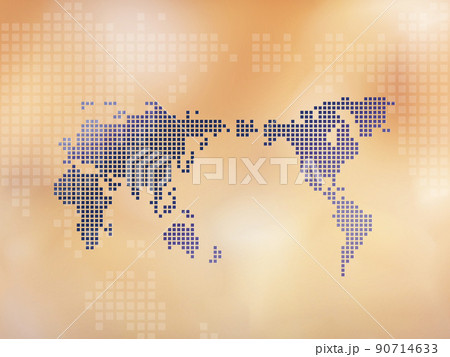 ドットのシンプルな世界地図 90714633