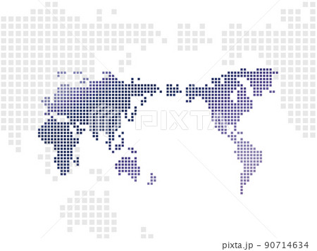 ドットのシンプルな世界地図 90714634