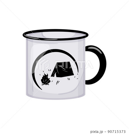 enamel camp cup cartoon vector illustration 90715373