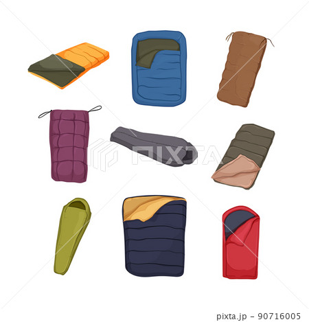 bag sleeping cartoon icons set vector bag sleeping cartoon icons set vector 90716005