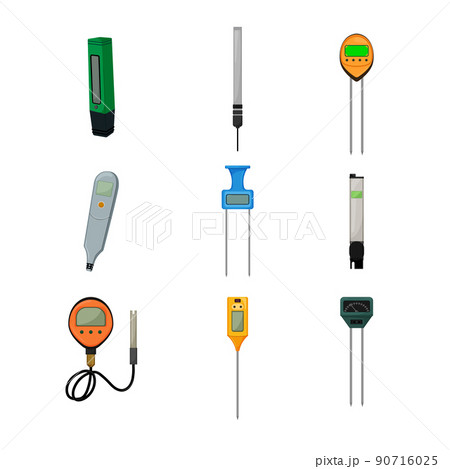 ph meter water cartoon icons set vector 90716025