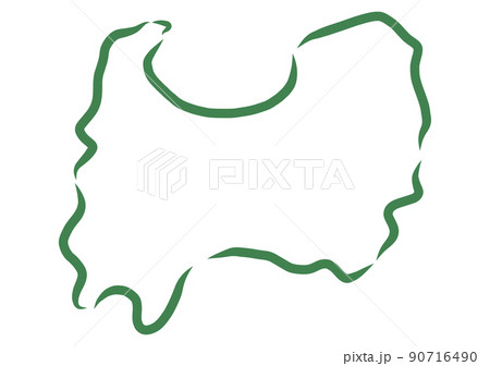 手描き風の富山県 90716490