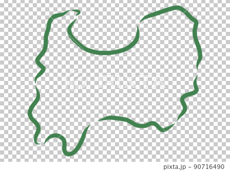 手描き風の富山県 90716490