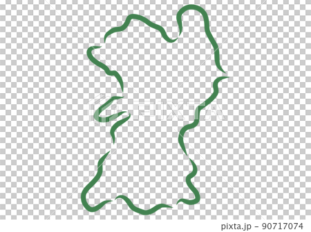 Kumamoto prefecture with hand-painted style 90717074