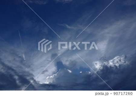 夏の夕方の空を覆ってくる暗雲・210818PM 90717260