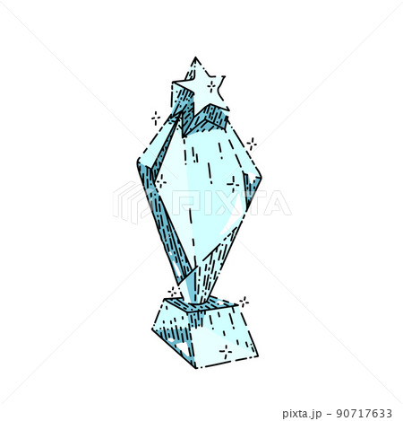 trophy glass sketch hand drawn vector 90717633