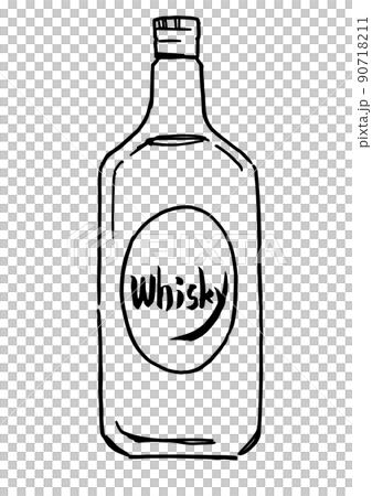 簡單的插圖筆劃酒瓶 90718211