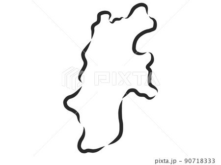 手描き風の長野県 手描き風の長野県 90718333
