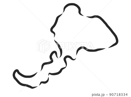 手描き風の福井県 90718334