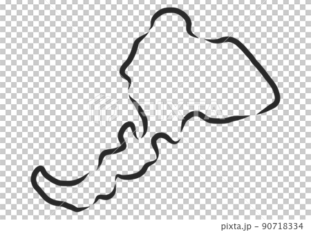 手描き風の福井県 90718334