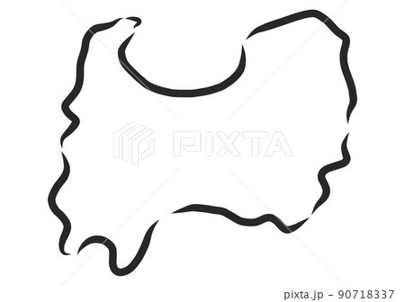 手描き風の富山県 90718337