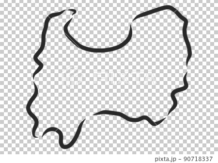 手描き風の富山県 90718337