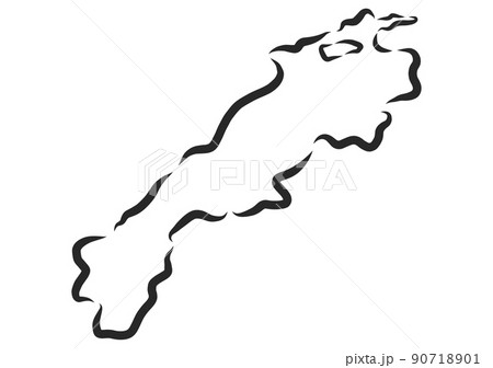 手描き風の島根県 90718901