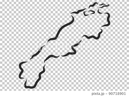 手描き風の島根県 90718901