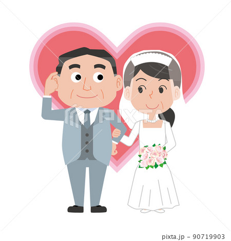 結婚する中年男女 90719903