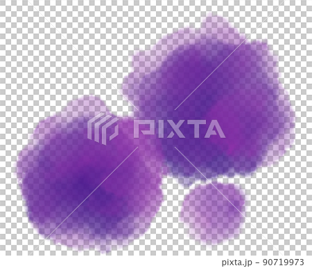 Colorful purple watercolor blobs drops brush hand painting illustration 90719973