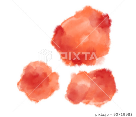 Colorful red watercolor blobs drops brush hand painting illustration Colorful red watercolor blobs drops brush hand painting illustration 90719983