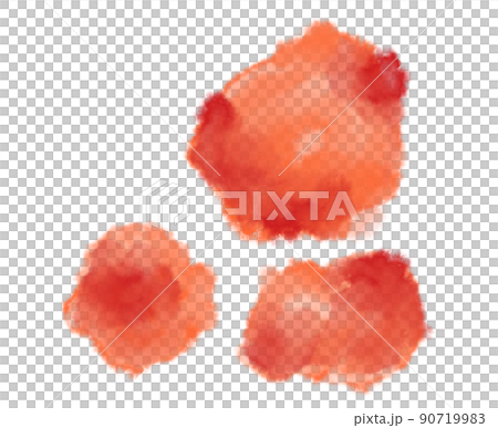 Colorful red watercolor blobs drops brush hand painting illustration Colorful red watercolor blobs drops brush hand painting illustration 90719983