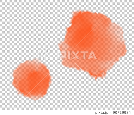 Colorful orange watercolor blobs drops brush hand painting illustration 90719984